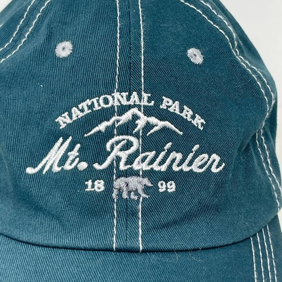 Prarie Mountain Unisex VTG Adjustable Hat Mt Rainer Embroidered Dark Green OS - Picture 2 of 7